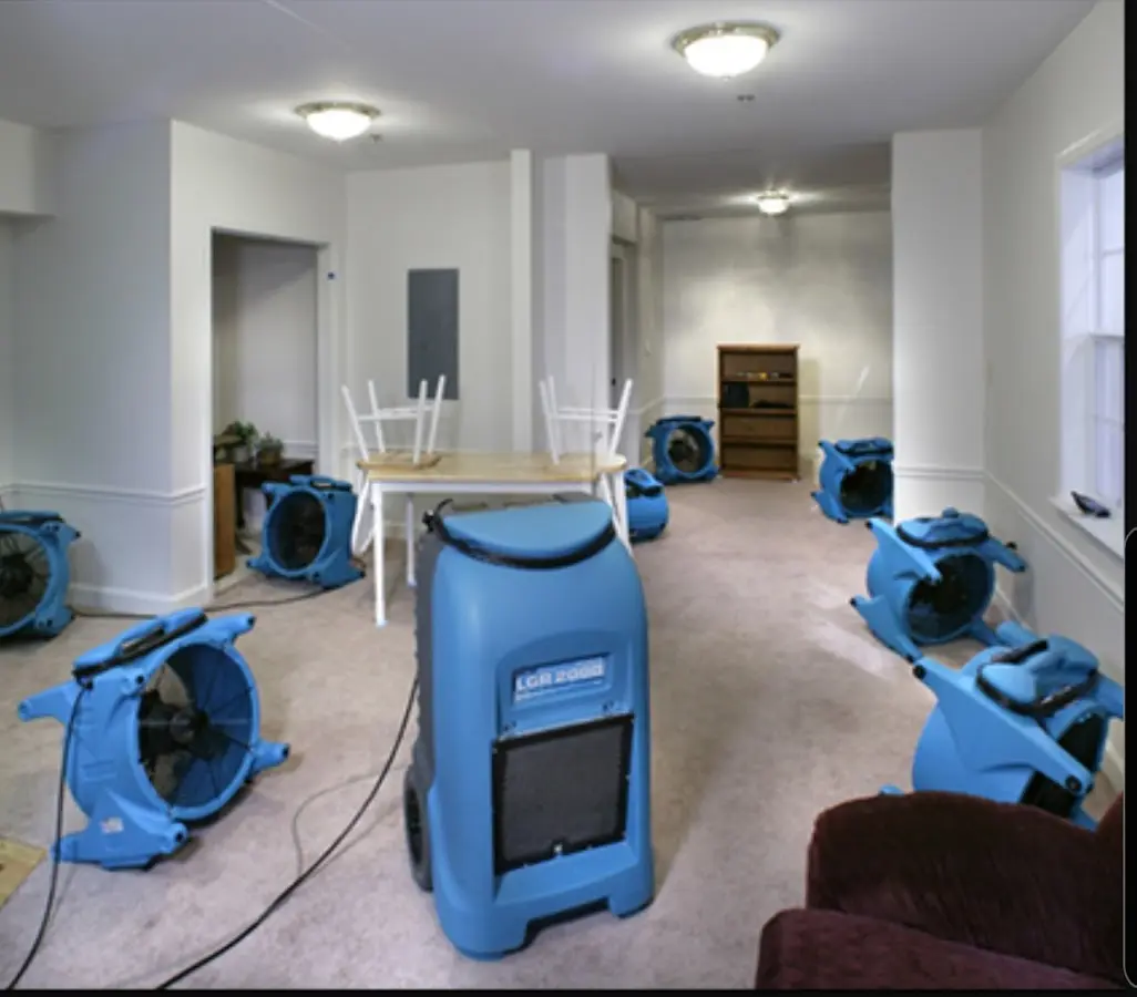 Air movers and dehumidifier setup for Water Extraction & Removal in North Augusta